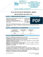 Msds - Hipoclorito de Sodio