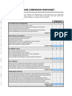 Worksheet Franchise Comparison