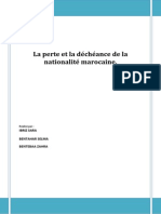 La Perte de La Nationalité Marocaine