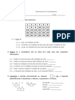 5º Ano - Multiplicação e Divisão. Propriedades - Ficha de Trabalho