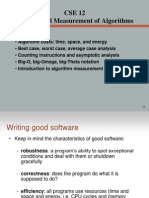 CSE 12 Analysis and Measurement of Algorithms