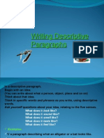 Writing Descriptive Paragraphs