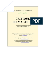 Critique de Malthus Marx&Engel