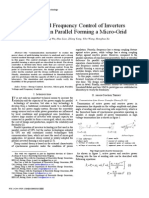 Voltage and Frequency Control of Inverters Connected in Parallel Forming A Micro-Grid