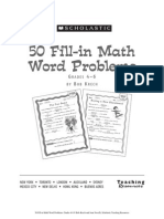 50 Fill-In Math Word Problems - GR 4-6 PDF