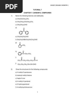 Tutorial 7 Chapter 7: Carbonyl Compounds: Chm207 (Organic Chemistry)