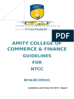 Amity College of Commerce & Finance: Guidelines FOR NTCC