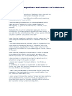 Formulae, Equations and Amounts of Substance