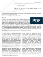 Effect of Motivation On Employee Performance in Public Middle Level Technical Training Institutions in Kenya