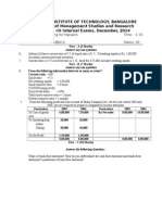 Sambhram Institute of Technology, Bangalore Department of Management Studies and Research MBA I Sem - III Internal Exams, December, 2014