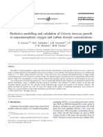 Predictive Modelling and Validation of Listeria Innocua Growth at Superatmospheric Oxygen and Carbon Dioxide Concentrations