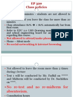 EP 320 Class Policies: Not Allowed To Attend/make Phone Calls No Social-Networking & Internet Browsing