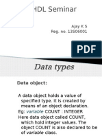 VHDL Seminar: Data Types