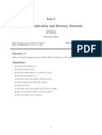 Lab 3 8-Bit Multiplication and Division, Factorial: Siddhartha (SC13B119) February, 01,2015