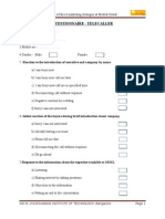 Questionnaire - Telecaller: Sir M. Visvesvaraya Institute of Technology, Bangalore