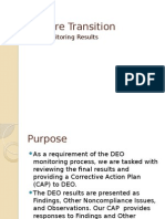 Welfare Transition: DEO Monitoring Results