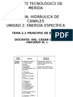 Tema 2.1 Principio de Energia Especifica