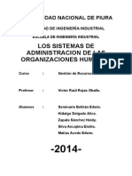 Los Sistemas de Administracion de Las Organizaciones Humanas