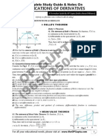 Applications of Derivatives: Complete Study Guide & Notes On