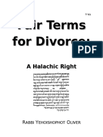 Fair Terms For Divorce: A Halachic Right