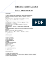 Mci Screening Test Syllabus