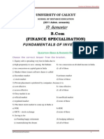 Fundamentals of Investment