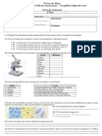 Teste Microscopio 5º Ano