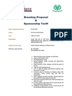 Sponsorship Tariff Sample