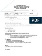 Kutztown University Elementary Education Department Professional Semester Program Lesson Plan Format