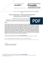 Service Performance - Between Measurement and Information in The Public Sector