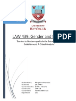 Barriers To Gender Equality in The Botswana Legal Establishment: A Critical Analysis.