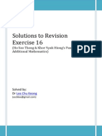 Solutions To Revision Exercise 16: (Ho Soo Thong & Khor Nyak Hiong's Panpac Additional Mathematics)