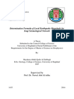 Determination Formula of Local Earthquake Magnitude