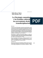 Nájera, I. I., & Tena, A. M. (2006) - La Psicología Comunitaria y Los Estudios Culturales Un Acercamiento Desde La Transdisciplinariedad. (Spanish) - Santiago, (108), 499-518.