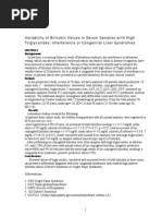 Hematological and Metabolical Aspects From Laboratory Medi