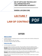 Lecture 7 - Law of Contracts