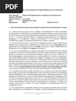 Congo - Projet de Développement Des Compétences Et Des Ressources Humaines PDCRH - Résumé PGES - 11 2014