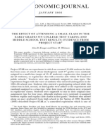 The Effect of Attending A Small Class in The Early Grades On College-Test Taking and Middle School Test Results: Evidence From Project Star