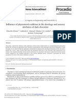 Influence of Phytosterols Addition in The Rheology and Sensory Attributes of Dark Chocolate