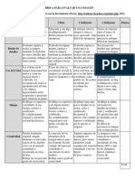 Rúbrica para Evaluar Una Imagen