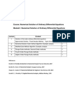 Numerical Solution of Ordinary Differential Equations