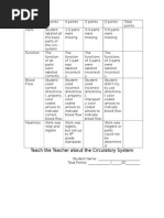 Teach The Teacher Circulatory System