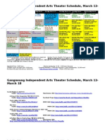 Gangneung Independent Arts Theater Schedule, March 12-March 18