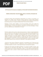 Análisis Robinsoniano - Tasa de Interés, Ahorro, Inversión y Formación de Capital