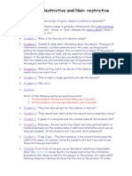 Restrictive and Non Restrictive Clauses