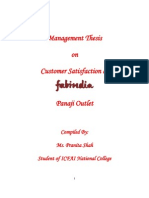 Management Thesis - Customer Satisfaction at Fabindia