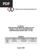 Análisis de Sedimientos, Agua, Sal y Fuel Oil en Crudo Por Metodo Centrifucado ASTM D4007 D1769