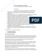 Q-1) Explain The Objectives and Methods of Training. A-1)