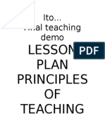 Ito... Final Teaching Demo: Lesson Plan Principles OF Teaching