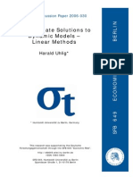 Approximate Solutions To Dynamic Models - Linear Methods: Harald Uhlig